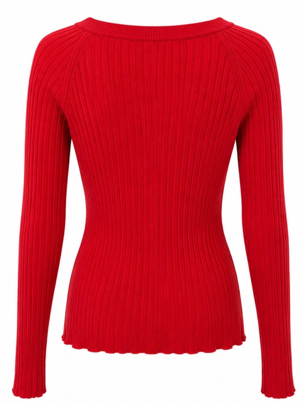 Express Red Ribbed Long Sleeve Sweater ❤️ - Picture 2 of 4